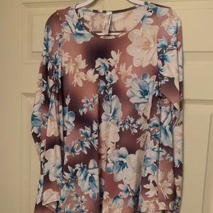 American Curvy Teal/Brown Tunic Size 1X NWOT